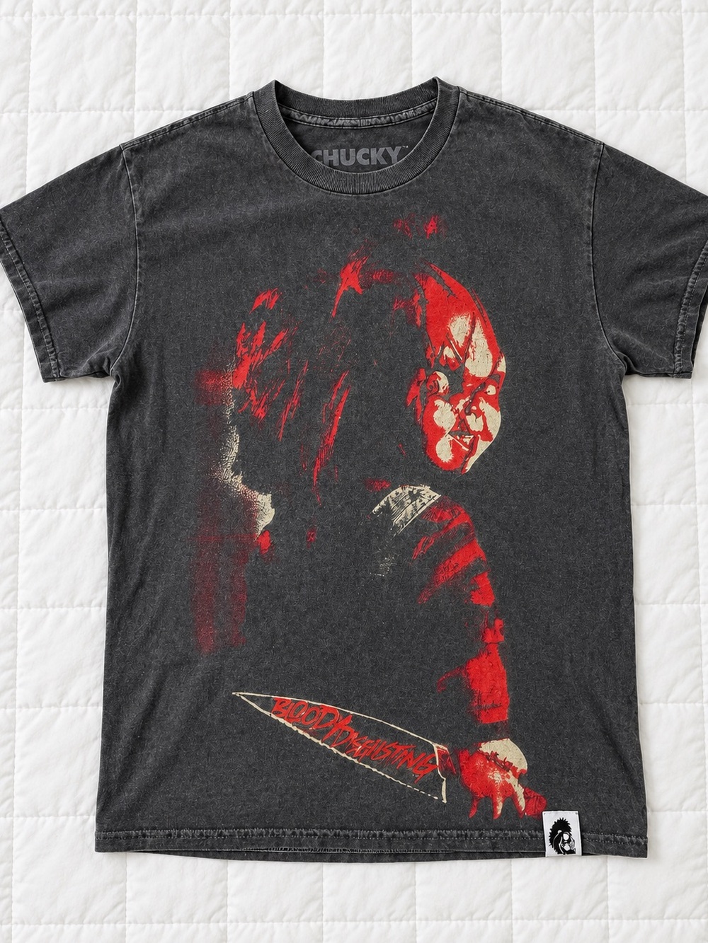 Chucky x Bloody Disgusting Horror Graphic Tee Acid Wash Double Sided S